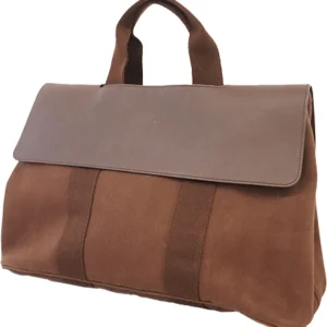 エルメス ヴァルパライソ MM トートバッグ キャンバス トワルシェブロン ブラウン