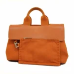 エルメス ヴァルパライソ PM ハンドバッグ キャンバス×レザー オレンジ