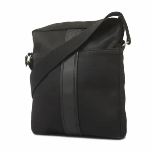 エルメス アカプルコ バンドリエール ショルダーバッグ キャンバス×レザー ブラック