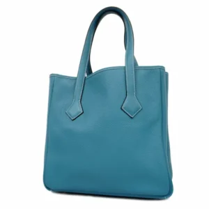 エルメス ヴィクトリア カバス 30 トートバッグ レザー ブルー M刻印