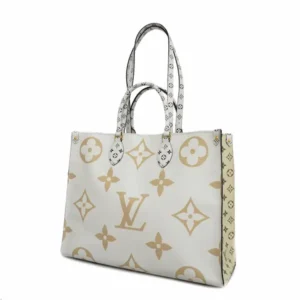 ルイ・ヴィトン モノグラム・ジャイアント オンザゴー GM トートバッグ PVC グリーン×ベージュ×ホワイト M44571