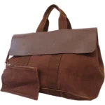 エルメス ヴァルパライソ MM ハンドバッグ キャンバス×レザー ブラウン