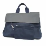 エルメス ヴァルパライソ GM ハンドバッグ キャンバス×レザー ネイビー