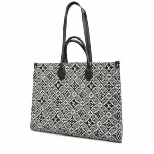 ルイ・ヴィトン モノグラムジャガード オンザゴー MM トートバッグ キャンバス ブラック M57207