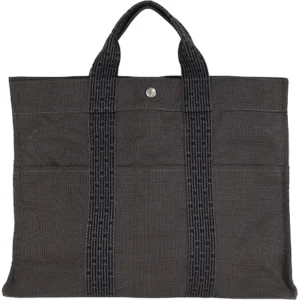 エルメス エールライン MM トートバッグ キャンバス グレー