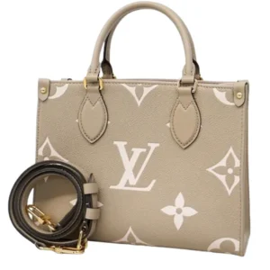 ルイ・ヴィトン モノグラム・アンプラント オンザゴー PM ハンドバッグ レザー ベージュ M45779