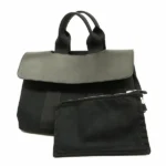 エルメス ヴァルパライソ PM ハンドバッグ キャンバス×レザー ブラック