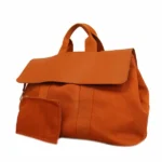 エルメス ヴァルパライソ MM ハンドバッグ キャンバス×レザー オレンジ