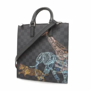 ルイ・ヴィトン ダミエ・グラフィット サックプラ メッセンジャー ハンドバッグ PVC ブラック×マルチカラー N45276