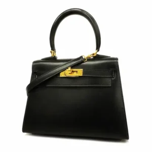 エルメス ミニケリー ボックスカーフ ゴールド金具 Ⓦ刻印