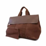 エルメス ヴァルパライソ MM ハンドバッグ キャンバス×レザー ブラウン