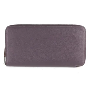 エルメス アザップ ロング シルクイン 財布 レザー パープル×マルチ D刻印