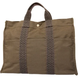 エルメス エールライン トートMM トートバッグ キャンバス グレー