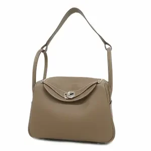 エルメス リンディ 26 ハンドバッグ レザー ベージュ×シルバー金具 U刻印