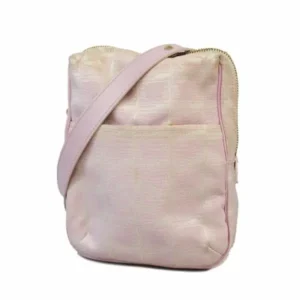 シャネル ニュートラベル ショルダーバッグ ナイロンキャンバス ピンク