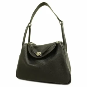 エルメス リンディ 30 ショルダーバッグ レザー ブラック T刻印