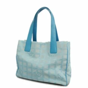 シャネル ニュートラベル トートバッグ ナイロンキャンバス ブルー