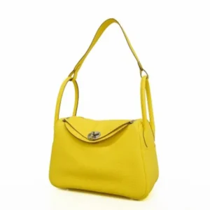 エルメス リンディ 26 ハンドバッグ レザー イエロー×シルバー金具 Z刻印