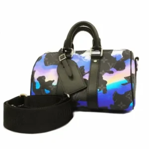 ルイ・ヴィトン モノグラムエクリプス キーポルバンドリエール.25 ハンドバッグ PVC ブラック×マルチカラー M21430