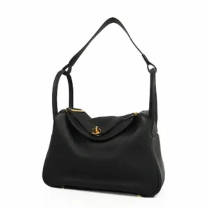 エルメス リンディ 30 ハンドバッグ レザー ブラック×ゴールド金具 Y刻印