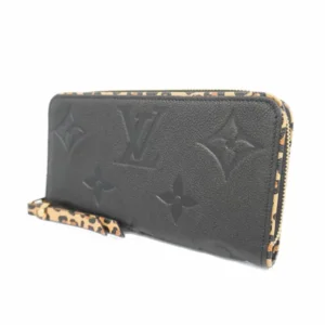 ルイ・ヴィトン モノグラムアンプラント ジッピーウォレット 財布 レザー ブラック M80680
