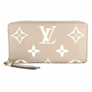 ルイ・ヴィトン モノグラムアンプラント ジッピーウォレット 財布 レザー ベージュ M69794