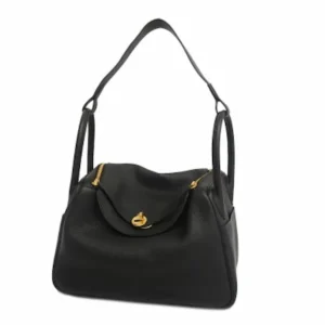 エルメス リンディ 30 ハンドバッグ レザー ブラック U刻印