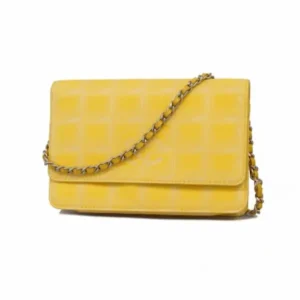 シャネル ニュートラベル ショルダーバッグ ナイロン イエロー チェーンストラップ