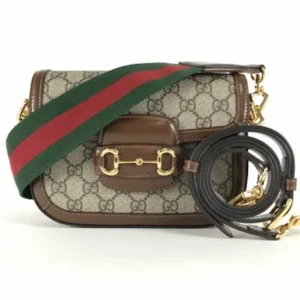 グッチ ホースビット×GGスプリーム ショルダーバッグ コーティングキャンバス ブラウン 658574