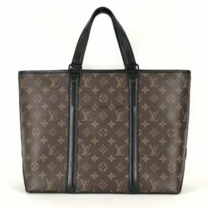 ルイ・ヴィトン モノグラムマカサー ウィークエンドトートPM ブリーフケース PVC ブラウン×ブラック M45734
