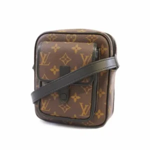 ルイ・ヴィトン モノグラムマカサー クリストファーウェアラブル ショルダーバッグ PVC×レザー ブラウン×ブラック M69404