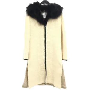 シャネル コート ベージュ×ブラック