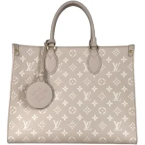 ルイ・ヴィトン モノグラムアンプラント オンザゴーMM トートバッグ レザー ピンク M46128