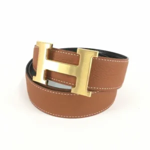 エルメス Hベルト コンスタンス ブラウン×ブラック×ゴールド金具
