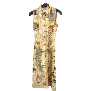 エルメス ワンピース ブラウン×マルチカラー