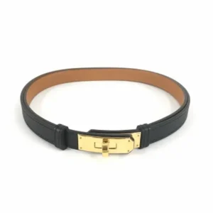 エルメス ケリーベルト ブラック×ブラウン×ゴールド金具