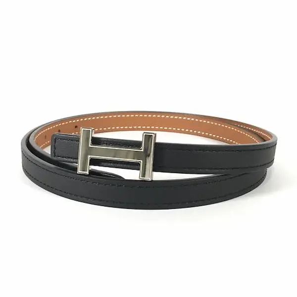 広尾店】エルメス HERMES コンスタンス Hベルト 築き上げ 黒