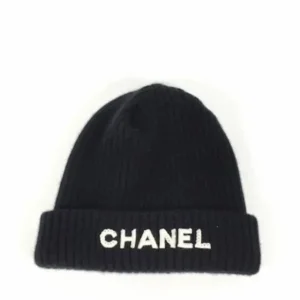 シャネル ニット帽 ブラック