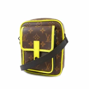 ルイ・ヴィトン モノグラムマカサー クリストファーウェアラブルウォレット ショルダーバッグ PVC×レザー ブラウン×ネオンイエロー M80793