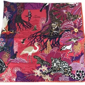 エルメス カレ90 スカーフ パープル×レッド