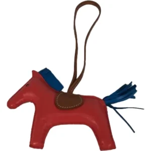 エルメス ロデオチャームMM キーケース キーリング レザー レッド