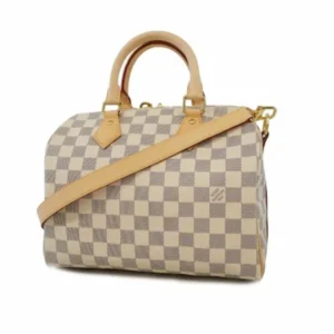 ルイ・ヴィトン ダミエアズール スピーディバンドリエール25 ハンドバッグ PVC ホワイト N41374