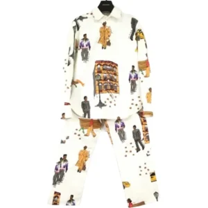 ルイ・ヴィトン セットアップ オフホワイト×マルチカラー ジャケット・パンツ2点セット