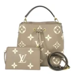 ルイ・ヴィトン モノグラム・アンプラント ネオノエMM ハンドバッグ レザー ベージュ M45555