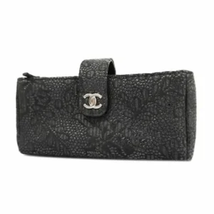 シャネル ポーチ レザー ブラック