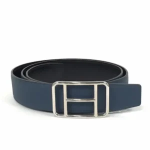 エルメス ベルト ケープコッド32 ブルー×シルバー