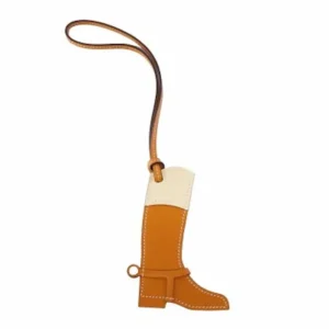 エルメス パドックブーツ キーケース キーリング レザー ブラウン