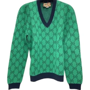 グッチ セーター グリーン×ブラック