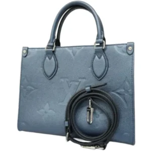 ルイ・ヴィトン モノグラムアンプラント オンザゴーPM ハンドバッグ レザー ネイビー M58956