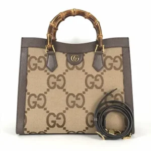 グッチ ダイアナ ハンドバッグ キャンバス ブラウン 655658